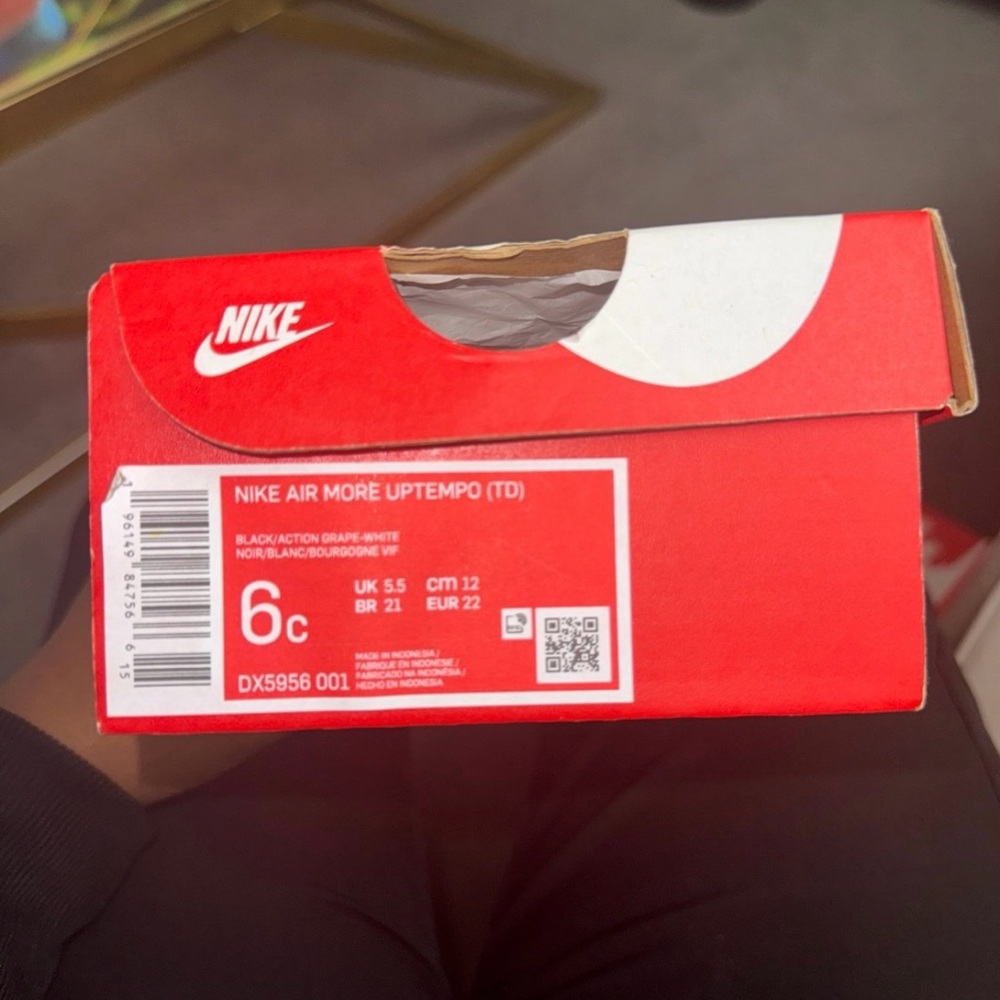 Nike Air More Uptempo TD Red and White Sneakers